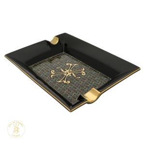 S.T. Dupont Large Ashtray Arturo Fuente Black Lacqured and Multicolour